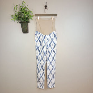 Paige 28 Verdugo Ultra Skinny Ikat Maternity Jeans White Blue Alexandria Jegging